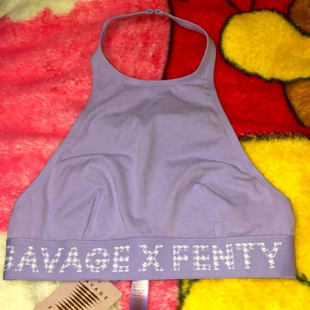 Rihanna Savage x Fenty lavender purple halter bra